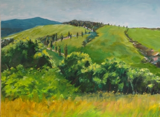 Toscana sypresser  by Peter Witt | maleri