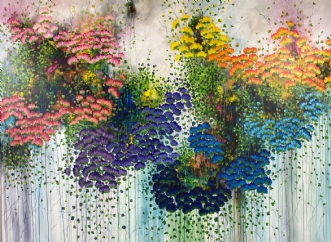 Multi color flower by Eva Vig | maleri