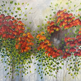 Red Flowers by Eva Vig | maleri