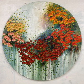 Fireflowers by Eva Vig | maleri