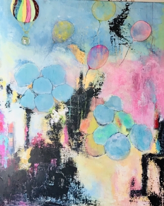 Bubbles and balloon.. by Alice Dønns | maleri