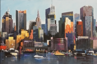 Manhattan, Hudson river af Holger Poulsen