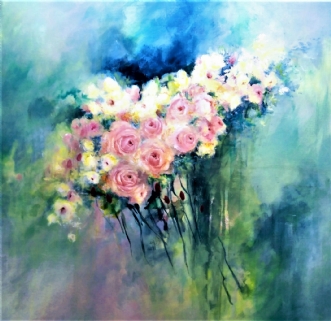 Blomsterportræt 1 by Kirsten Adrian | maleri