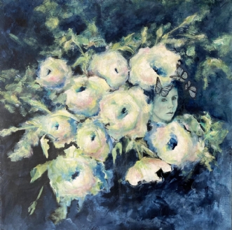Blomsterportræt 4 by Kirsten Adrian | maleri