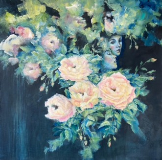 Blomsterportræt 5 by Kirsten Adrian | maleri