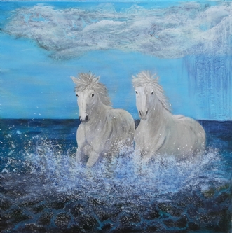 Hestekræfter og vej.. by Tina Lund Christiansen | maleri