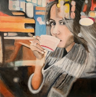Cafeliv III by Sanne Rasmussen | maleri