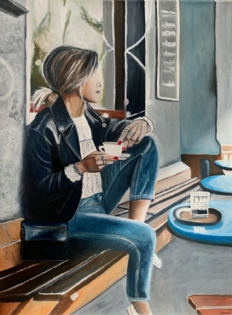Eftermiddagskaffe by Sanne Rasmussen | maleri