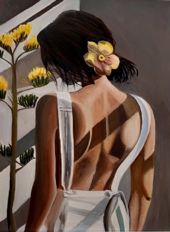 Pigen med orkiden by Sanne Rasmussen | maleri
