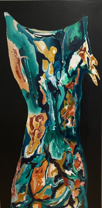 Coral Dress by Lone Lopez Andersen | maleri