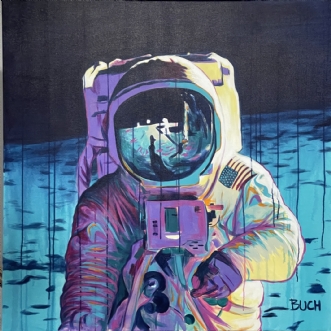 Man on the moon by Allan Buch | maleri