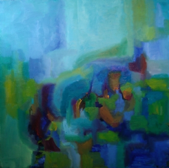 Improvisation i blå.. by Margarita Katchan | maleri