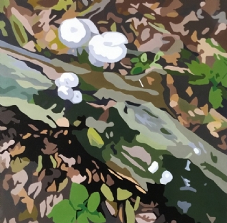 Svampe på træ by Vibeke Ringholm | maleri