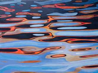 Moderne kunst af Abstract waterreflection - 120x90cm mixed media painting on canvas af SteenR (Rasmussen)