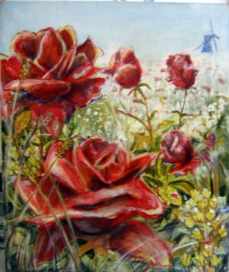 rosen mark by Bente V. Pedersen | maleri