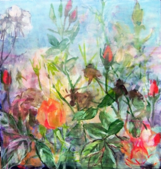 Blomsterbed by Bente V. Pedersen | maleri