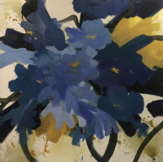 Blå blomst by Lisbeth Holst Gundersen | maleri