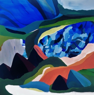 Scenery of the alps by Line Højmann | maleri