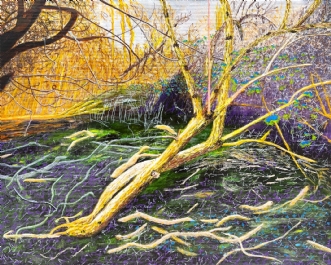Lille væltet træ (S.. by Lene Weiss | maleri