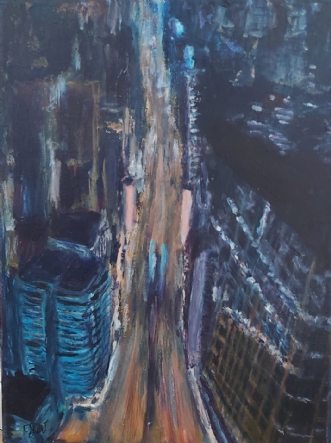 Nat i New York  by Yvonne Wiese | maleri