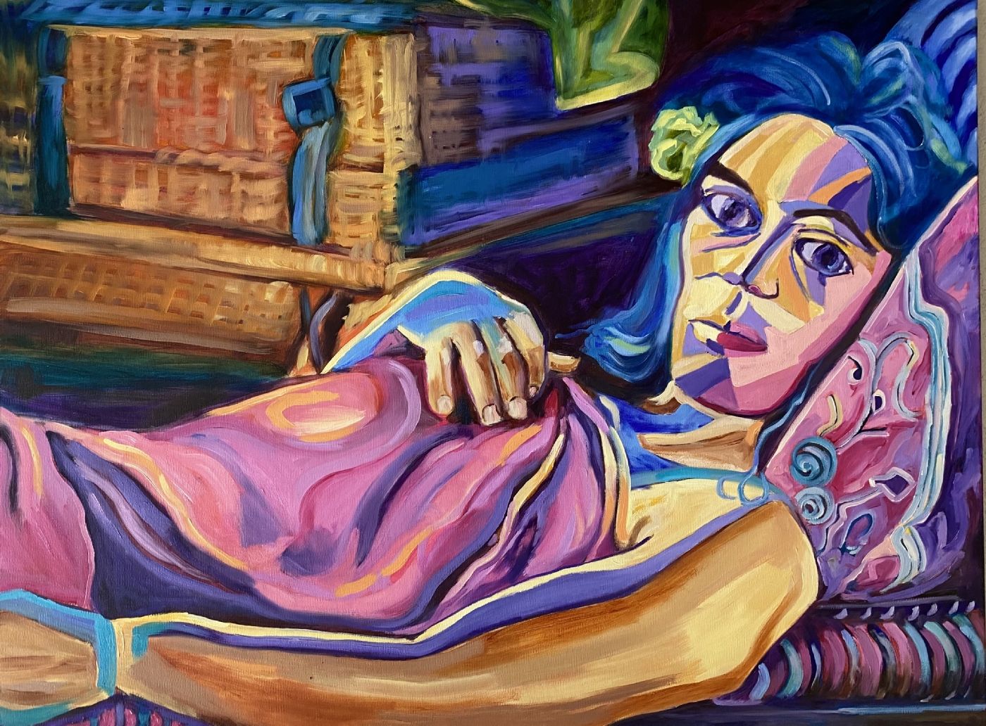 Kvinde på divan by Susanne Luup | maleri
