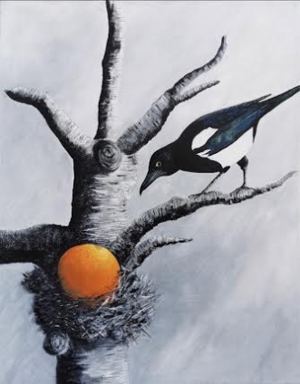 skaden &appelsinen .. by Sif Claudi | maleri