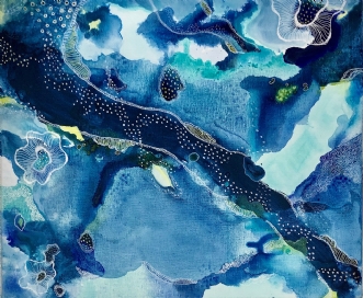 Zen Blue 1 by Hanne Nehmar | maleri