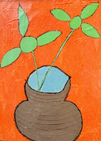 Flower in a vase II by Lone Gadegaard Dyrby | maleri