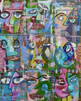 'Walls have eyes' by Lone Gadegaard Dyrby | maleri