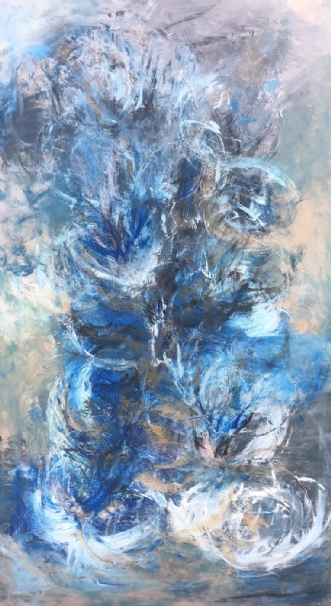 Blue Diamonds by Nina Augustinussen | maleri