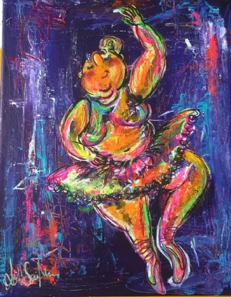 Den tykkeballetdans.. by Lotte Seide | maleri