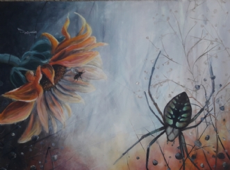 Sunflower and insect no. 1 af Line Falk Iversen