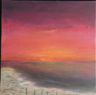Mini Sunset by Marianne Kjeldsen | maleri