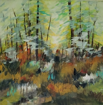I skoven by Ruth Christiansen | maleri