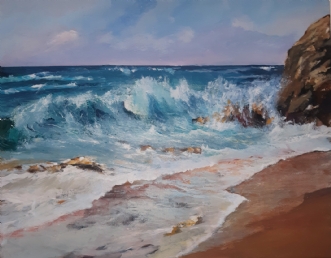 Bølgen blå by Ruth Christiansen | maleri