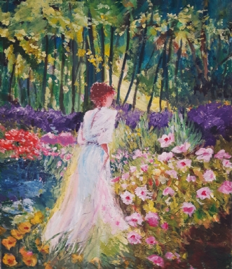 I blomst by Ruth Christiansen | maleri