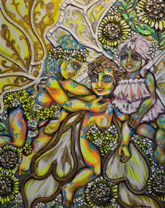 Yellow nymphs by Eliana Ramirez | maleri