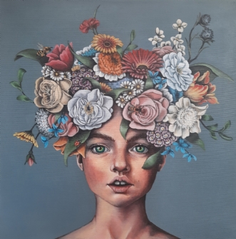 Blomsterbarn by Mathilde Nyboe | maleri