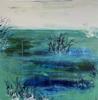 Abstrakt landskab 2 by Rie Brødsgaard | maleri