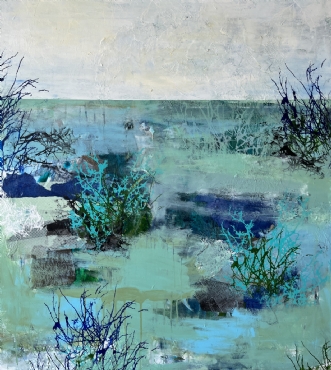 Abstrakt landskab 7 by Rie Brødsgaard | maleri