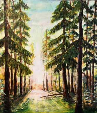 Lyset i skoven by Joe Pearson | maleri